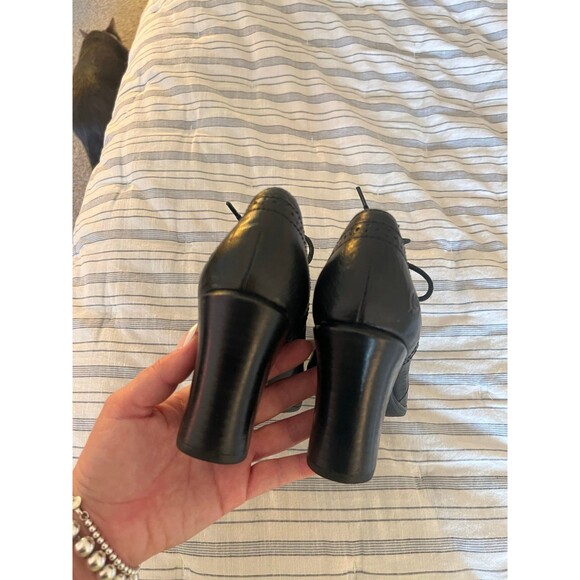 Born Rosel Black Leather Lace Up Oxford MaryJane High Heels Women’s Size 7 - Picture 10 of 12